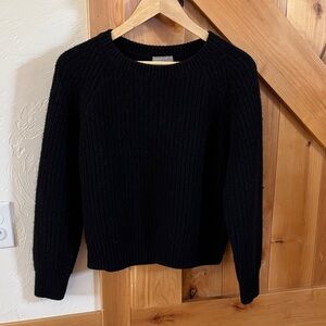 Margaret Howell Chunky Knit Black Crew Neck Sweater